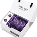 Joy Alice Wedding men neck ties gift box packing men brand luxury necktie pocket square silk tie set cufflinks handkerchief