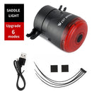 Linterna inteligente para bicicleta MTB, luz trasera para bicicleta de carretera, detección de freno de arranque/parada automática, luz trasera LED resistente al agua IPX6 para carga de ciclismo