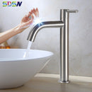 Touch Basin Faucet SDSN SUS304 Stainless Steel Single Cold Bathroom Basin Faucet Sensor Black Basin Faucet Touch Control Faucets