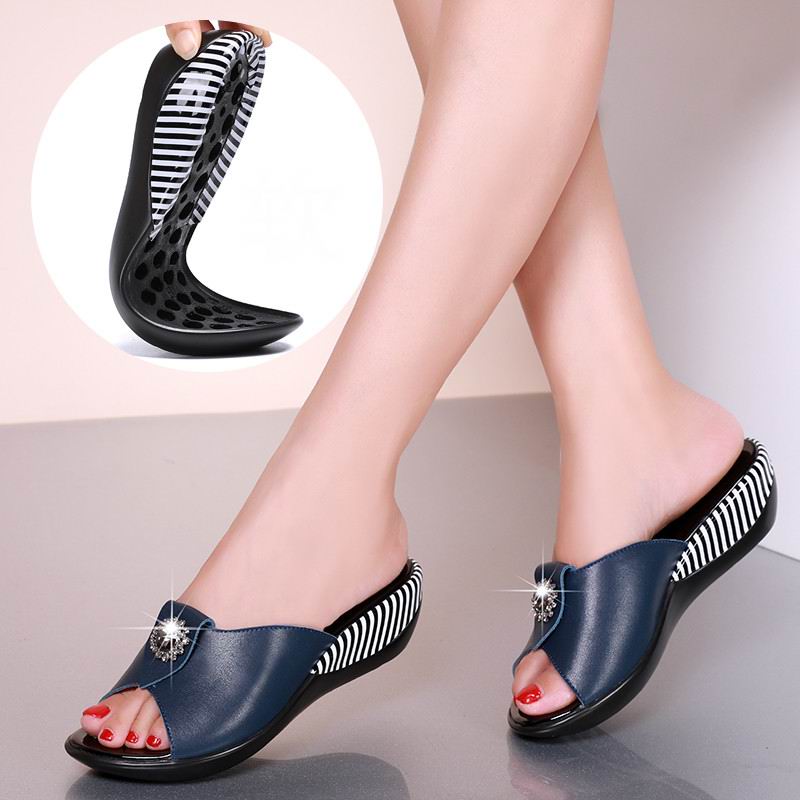 GKTINOO 2022 Summer Platform Flip Flops Fashion Beach Shoes Woman Anti-slip Genuine Leather Sandals Women Slippers Shoe