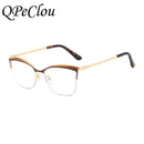 2021 Fashion Square Anti-blue Glasses Frame Women Vintage Metal Optical Transparent Eyeglasses Female No Degree Oculos Feminino