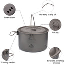 Widesea Camping Tableware Titanium Cookware set tourism cauldron Outdoor Cooking Pot Picnic Kitchen Hiking Trekking