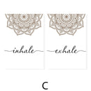 Bohemian Exhale Inhale Mandala Mindfulness Zen Wall Art Print Poster Picture Canvas Painting Yoga Room Living Room Home Decor