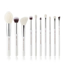 Jessup Makeup Brushes 10pcs Makeup Brush Natural-Synthetic Foundation Powder Concealer Definer Eyeshadow Eyeliner Eyebrow Brush
