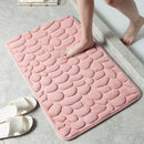 Simple Momery Foam Bathroom Mat 3D Cobblestone Pattern Absorbent Bath Rug Toilet Hallway Non-Slip Doormat Floor Carpet Washable