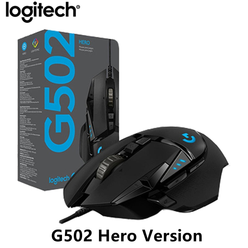 Logitech G502 HERO Professional Gaming Mouse 16000DPI Gaming Programming Mouse Adjustable Light Synchronizatio For Mouse Gamer