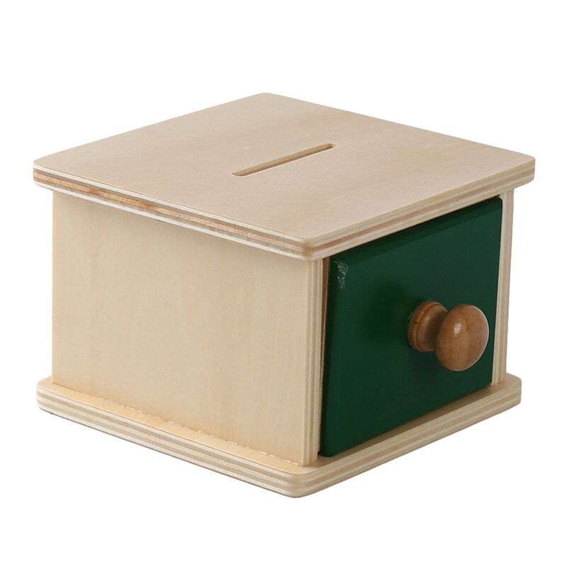 Juguete Montessori para niños, caja de monedas de madera para bebés, caja de bolas, aprendizaje educativo, entrenamiento preescolar, juguete de aprendizaje temprano para bebés