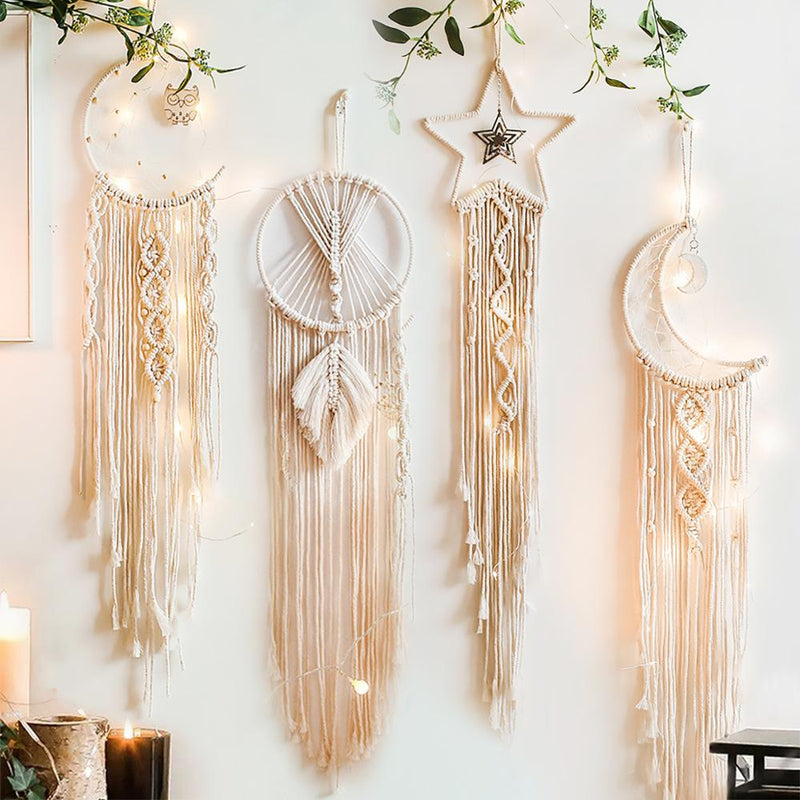 Nordic Star Moon Macrame Home Decor Aaccessories Boho Decor Ramadan Girl Kids Baby Room Wall Decor Dreamcatcher Wall Hangings