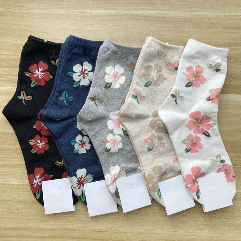 Hot Sale Fashion Creative Harajuku Japanese Socks Spring Fall Winter Sunflower Short Socks Casual Colorful Cotton Funny Tide Sox