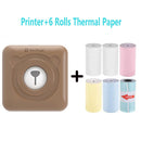 Peripage A6 304dpi Mini Impresora de bolsillo Bluetooth Impresora térmica de fotosRed Marrón Amarillo para teléfono móvil Android IOS Regalo