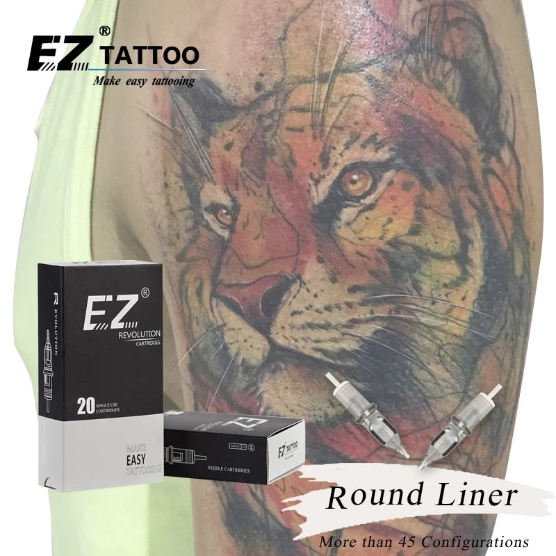 Cartucho de agujas de tatuaje EZ Revolution, revestimientos redondos