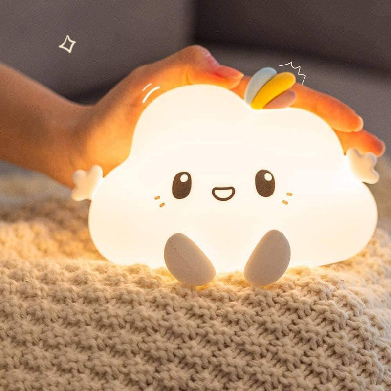 Cloud Kids Night Light Soft Silicone Portable Baby Girls Nursery Toddler Lamp Remote Control LED Nightlight for Children Babies