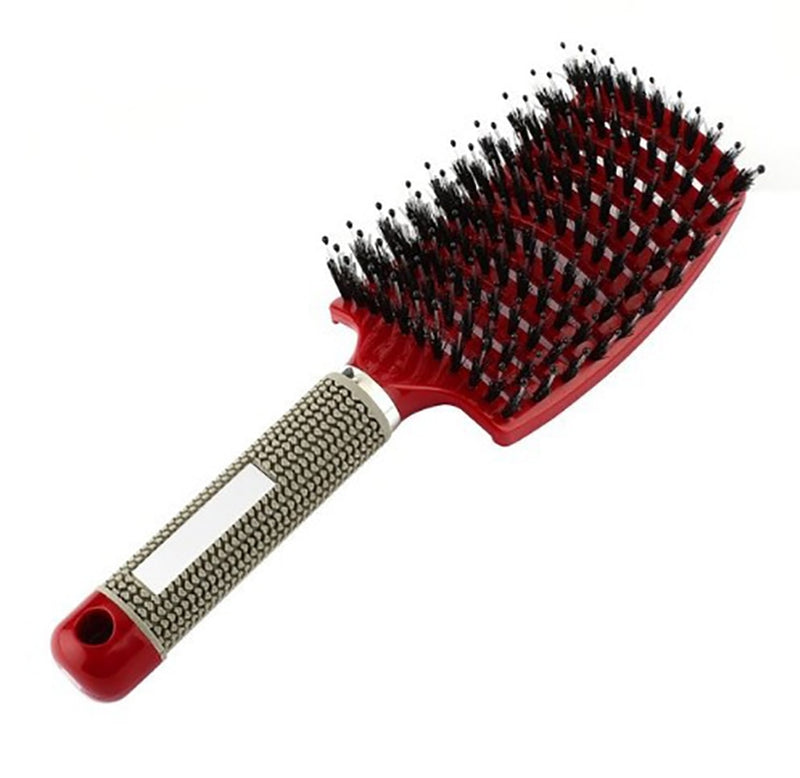 Huiyun Hot Hair Brush Wildschweinborsten-Kopfhaut-Massagekamm Nylon Frauen Wet Curly Tangle Brushes Salon Detagling Hairdressing Styling