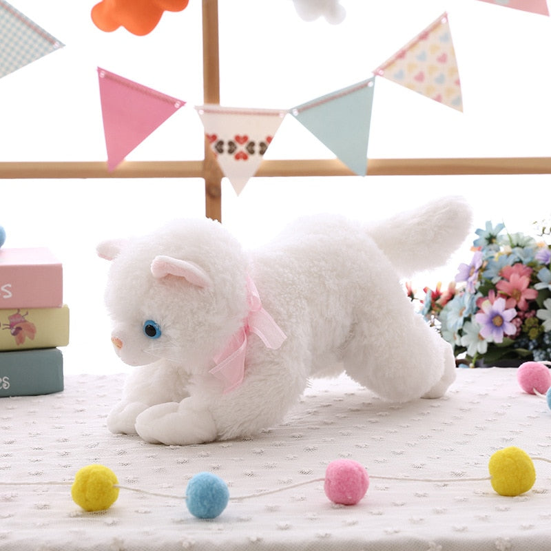 New cute plush cat white black soft stuffed plush toy animal gift for children boy girl toy gift 35-40cm