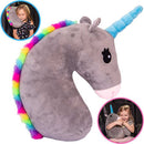 Bebé chico viaje unicornio almohada niños cabeza cuello soporte proteger asiento de coche cinturón almohada hombro seguridad Correa lindo Animal cojín