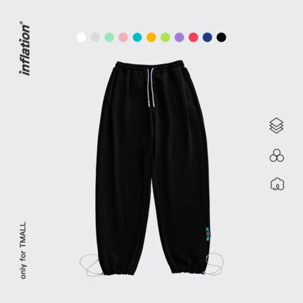 INFLATION Blank Cotton Sweatpants Men Streetwear Drawstring  Jogger Pants Unisex Leisure Track Pants Couple Sweatpant