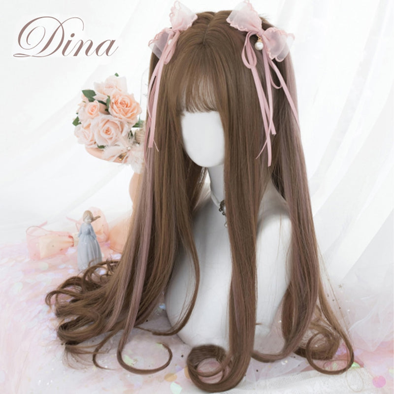 SHANGKE Synthetic Red Black Blonde White Lolita Wigs For Women Long Straight Wig With Bangs Genshin Impact Cosplay Wig