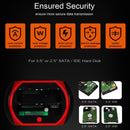 DeepFox USB2.0/Type C to 2.5 3.5 Inch Hard Drive Docking Station USB3.0 SATA IDE Dual Slots External SSD HDD Enclosure