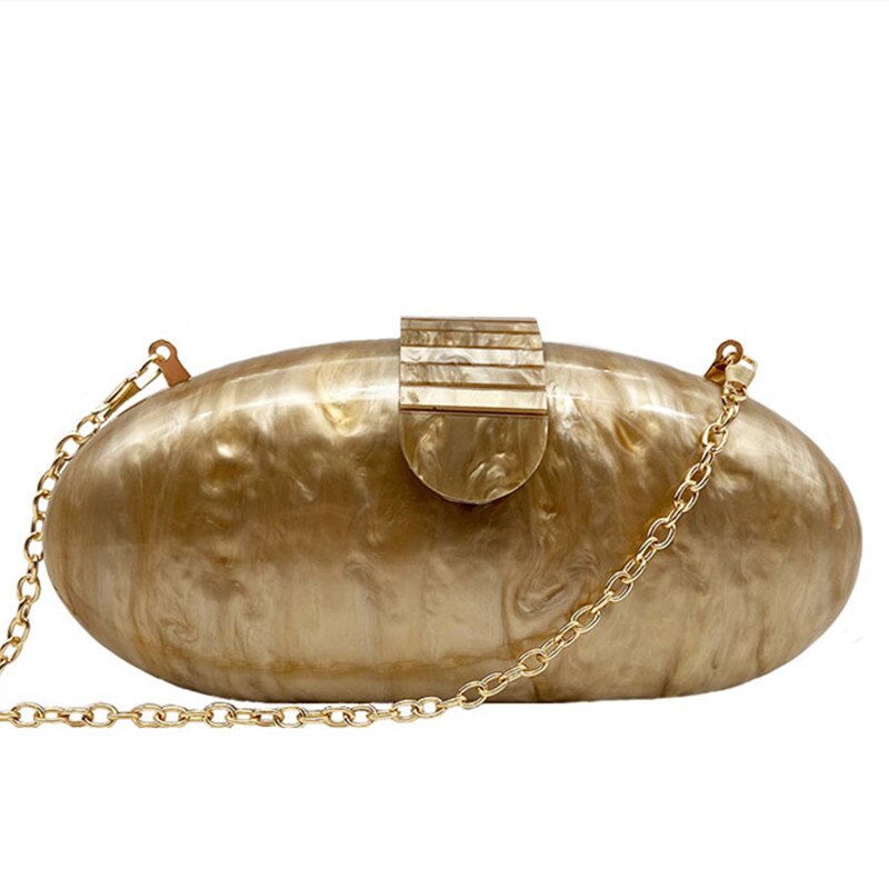 Gnirue Brand Fashion Wallet Women Acrylic Cute Long Round Evening Bag Woman Solid Marble Luxury Party Prom Handbag Casual Clutch