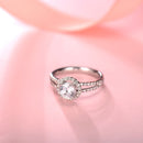 LMNZB con credenciales 100% anillos de plata tibetana joyería de boda para mujeres 2 quilates laboratorio diamante regalo de compromiso al por mayor