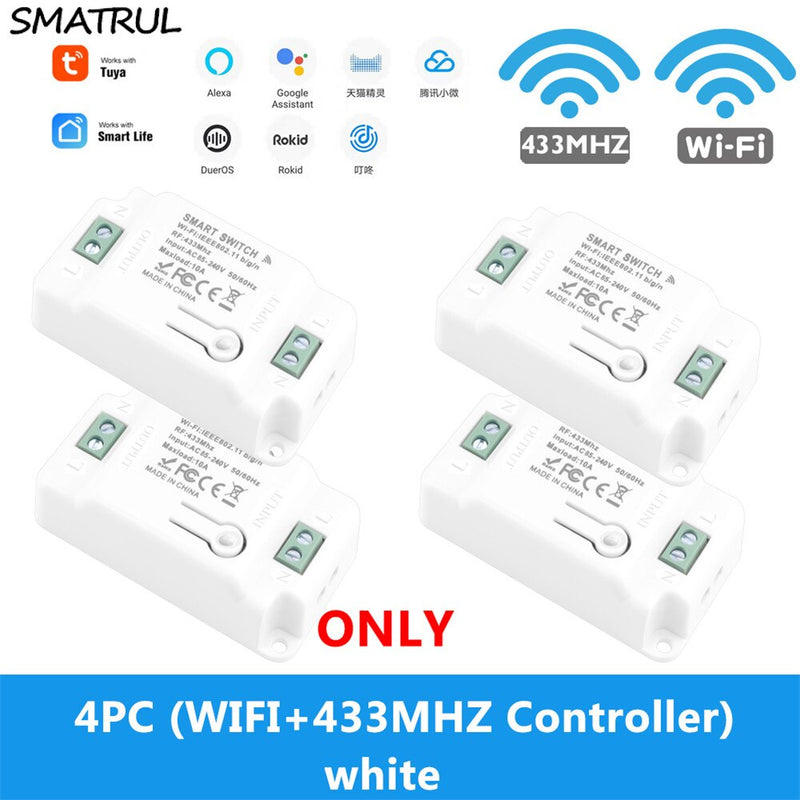 SMATRUL Tuya Smart Life Home APP WiFi + RF 433 MHz Schalter Licht Wand Relais Timer Modul Stimme Google Home Alexa 110 V 220 V 10 A Lampe