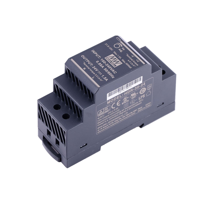 Original Mean Well HDR-15 30 60 100 150 series DC 5V 12V 15V 24V 48V meanwell Ultra Slim Step Shape DIN Rail Power Supply