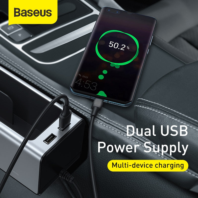 Baseus Car Seat Organizer Auto Storage Box Seat Gap Storage Box With Dual USB Ports For Card Cup Pocket Holder Car Accessories