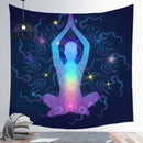 Indian Buddha Statue Meditation 7 Chakra Tapestry Wall Hanging Mandala Tapestries Wall Cloth Psychedelic Yoga Carpet Boho Decor