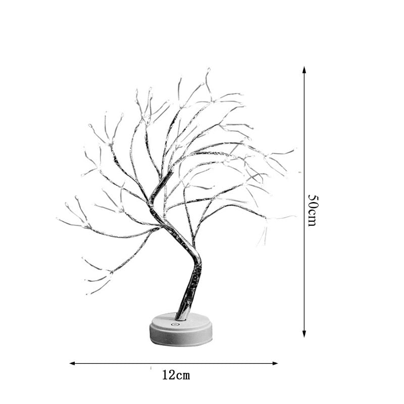 Alambre de cobre LED forma de árbol noche con Sensor táctil interruptor decoración batería USB Led lámpara de mesa luz de mesa