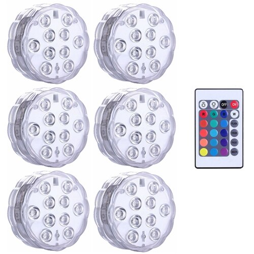 16 Colors Underwater LED Light Remote Control Submersible Lamp IP68 Waterproof Outdoor Garden Swimming Pool Bathroom Decoration