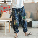 Baggy Cotton Linen Harem Pants Men Hip-hop Women Plus Size Wide Leg Trousers Casual Vintage Long Pants Pantalones Hombre 2022