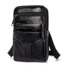WESTAL Small Men's Bag Genuine Leather Flap Phone Belt Pouch Men's Shoulder Bags Men Leather Crossbody Bags Over The Shoulder