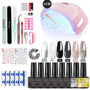 Juego de manicura para extensiones de uñas, juego de esmaltes de uñas de Gel, juego de acrílico, juego de Gel de uñas polivinílicas con lámpara de uñas LED UV, juegos de Gel, juego de herramientas para uñas