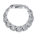 TOPGRILLZ pulsera para hombre 16mm punta Baguette Curb cadena alta calidad Iced Cubic Zirconia Hip Hop rapero joyería de lujo regalo fiesta