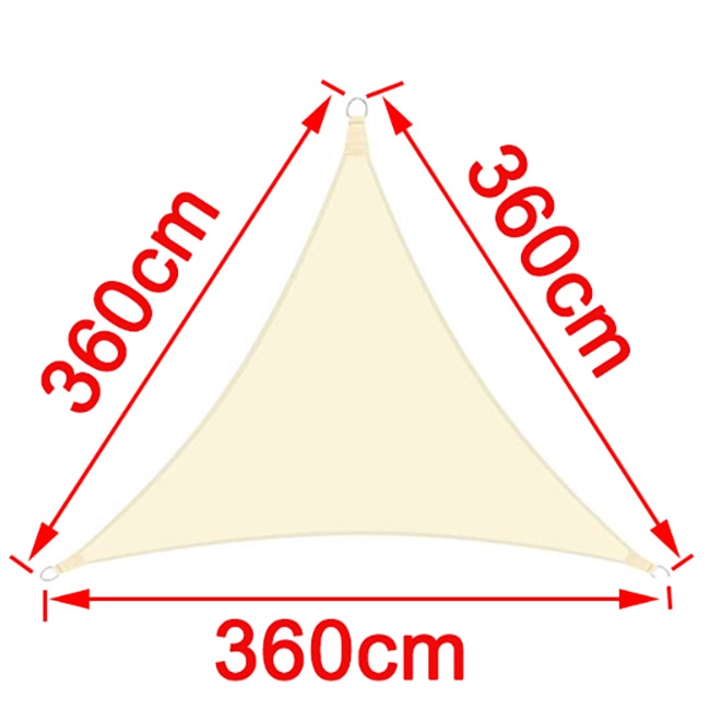 Vela de sombra de poliéster impermeable 300D beige, triángulo, rectángulo, toldo cuadrado para jardín al aire libre, playa, terraza, toldo de piscina