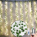 12pcs Artificial Plants Balcony Decorations Liana Led Leaf Garland Silk Rattan Leaf Vine Room Decor Home Living Exterior Terrace