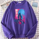 2022 Demon Slayer Japón Anime hombres Hoody otoño nueva moda sudadera Harajuku polar pulóveres personalidad cuello redondo hombres sudaderas