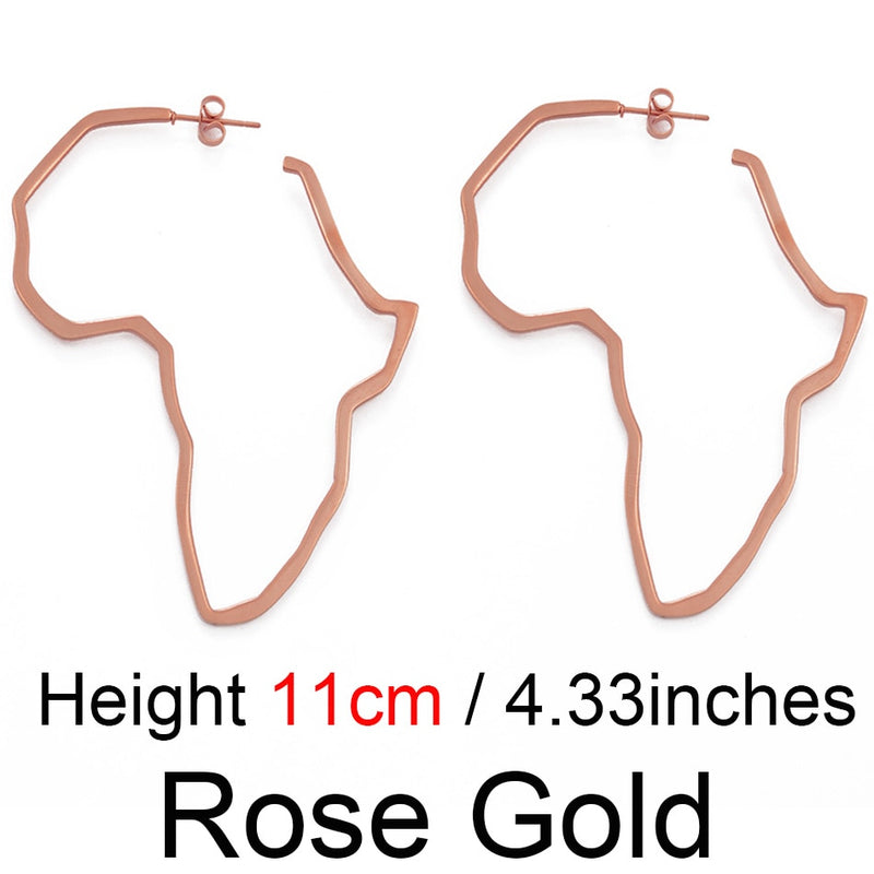 Anniyo African Map Big Earrings Exaggerate Larger Earring Stud Africa Ornaments Traditional Ethnic Hyperbole Jewelry