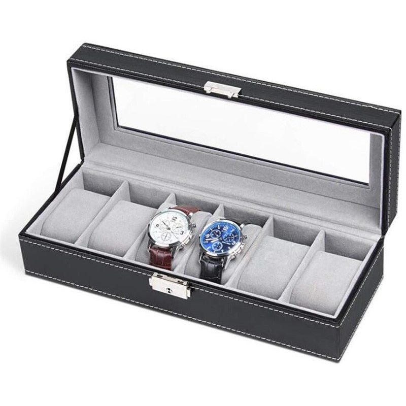 6/6+3/8+2 Grids Storage Watch Box 8/10/12 Grids PU Leather Watch Holder Organizer for Quartz Watch Jewelry Boxes Display Gift