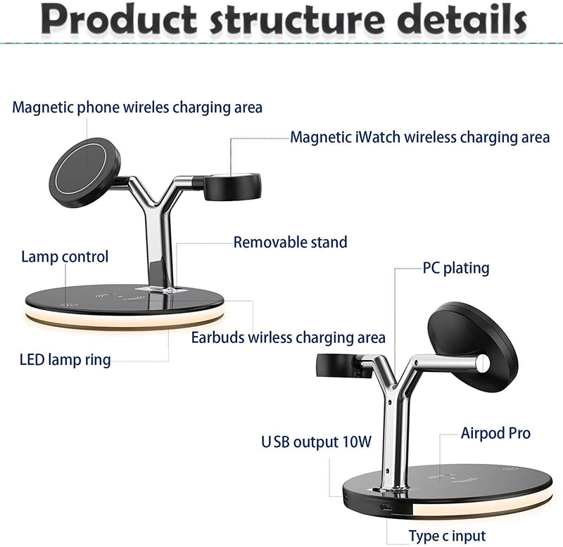 25W 3 in 1 Magnet Qi Fast Wireless Charger For Iphone 12 Mini Pro MAX Charging Station For Apple Watch 6 5 4 3 2 1 AirPods Pro