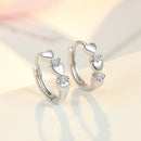 Personality Sweet Heart Hoop Earrings Jewelry Clear Micro CZ Zircon   Earring for Women Girl brincos Bijoux