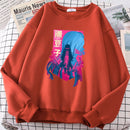 2022 Demon Slayer Japón Anime hombres Hoody otoño nueva moda sudadera Harajuku polar pulóveres personalidad cuello redondo hombres sudaderas