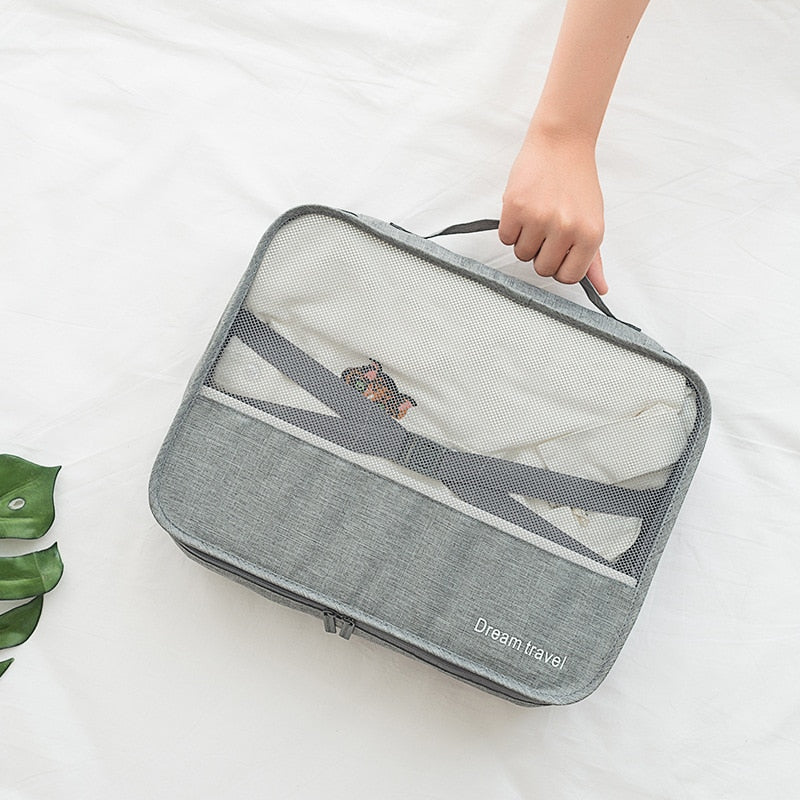 7pcs/set Men Travel Bag Sets Waterproof Packing Cube Portable Clothes Sort Case Women Luggage Organizer Bag Accessories dropship