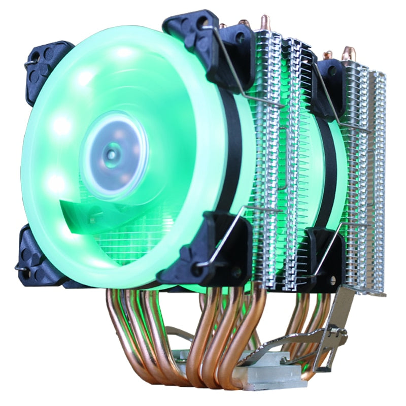 CPU-Kühler Hohe Qualität 6 Heatpipes Dual-Tower-Kühlung 9 cm RGB-Lüfter LED-Lüfterunterstützung 3 Lüfter 3-poliger CPU-Lüfter für AMD und Intel