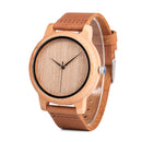Relojes BOBO BIRD Lovers para mujer, reloj femenino de madera de bambú para hombre, correa de cuero, reloj de pulsera de cuarzo hecho a mano, erkek kol saati