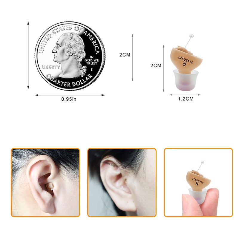 Meling Q10 audífonos inalámbricos Mini CIC Invisible Heaing Aid amplificador de sonido oído portátil para sordos ancianos Dropship