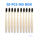 Paquete de 50/40/30 cepillos de dientes de bambú para adultos, cerdas suaves, cepillos de dientes biodegradables sin plástico, cepillo de mango de bambú ecológico bajo en carbono