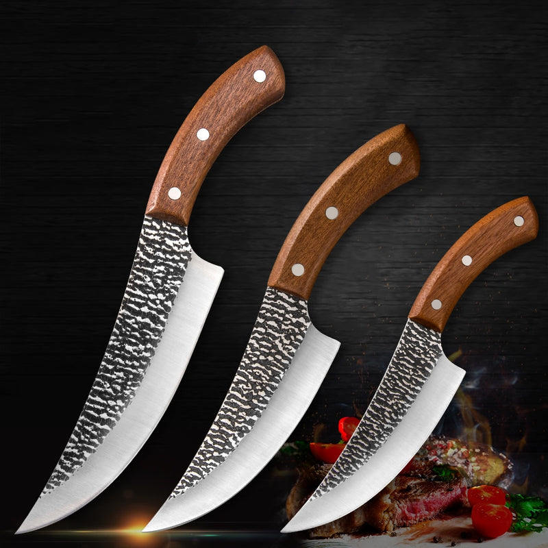 5&quot; 6&quot; 7&quot; Chef Knife Forged Outdoor Hunting Knife Stainless Steel Kitchen Knife for Meat Bone Fish Fruit Vegetables Butcher Knife