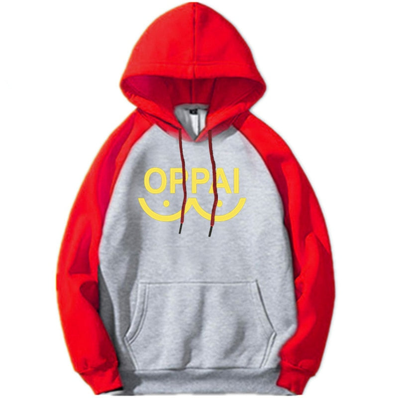 NEW Anime One Punch man Saitama Oppai Hoodie Hooded Women Men Sweatshirt Hoodie Cosplay Costume New Splice Hip Hop Pullover 2020