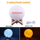 Customized 3D Print Moon Lamp 2/16 Colors  Change USB Rechargeable Night Light Touch/Remote Control Valentine&